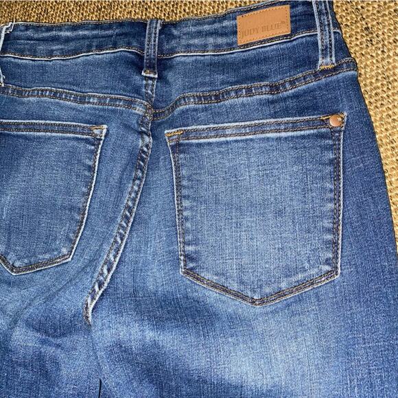 Judy Blue $79 Patch Perfect Boyfriend Thermal Patch Jeans 5 / 27” EUC - Picture 13 of 16